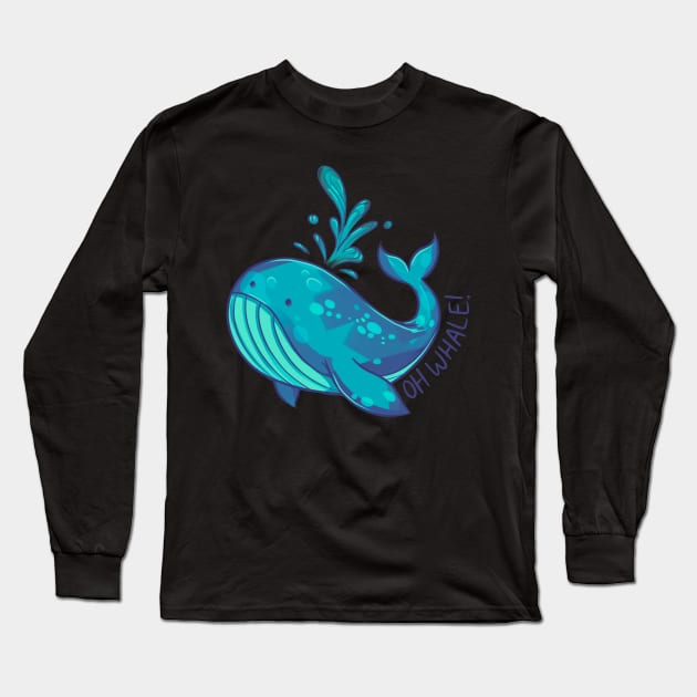 Oh Whale! (turquoise) Long Sleeve T-Shirt by Claire Lin